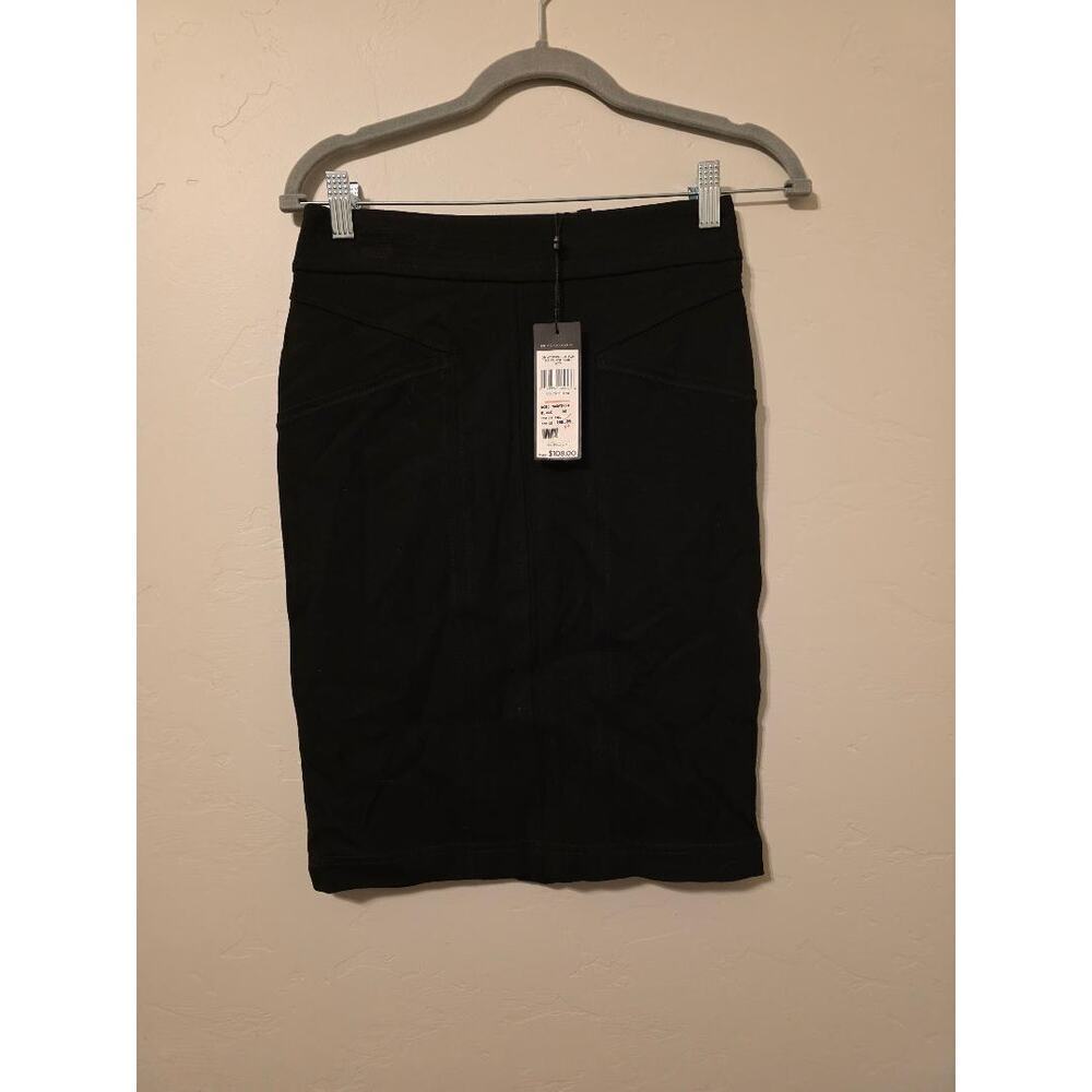 🖤 BCBGMAXAZRIA Black Pencil Skirt XS | Stretch Bodycon Office Chic
